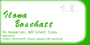 ilona boschatt business card